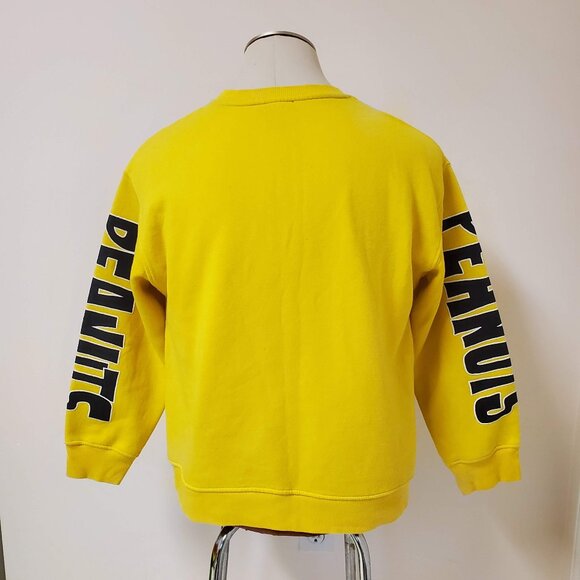 Unisex Yellow Snoopy Peanuts Cartoon Graphic Print Sweater Jumper Zara - Picture 11 of 12